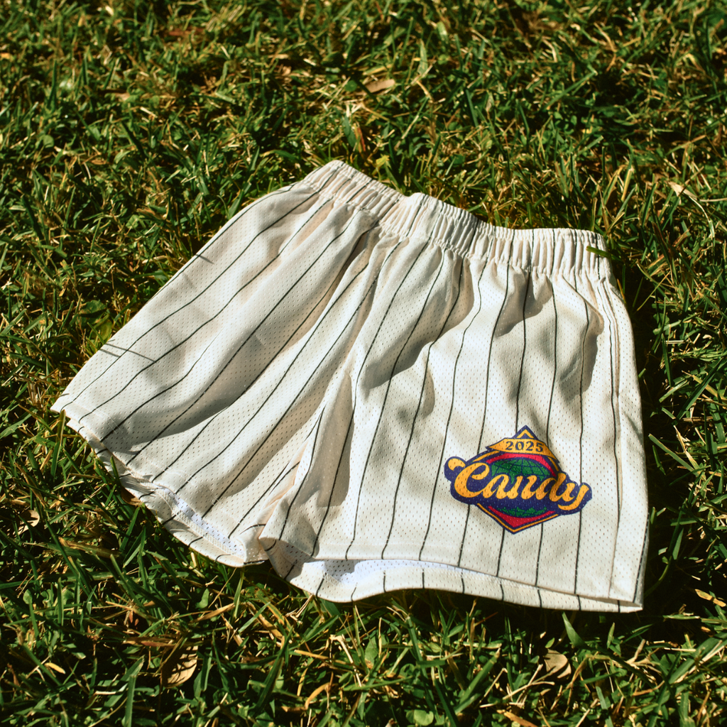 ORIGIN SHORTS — WHITE PINSTRIPE
